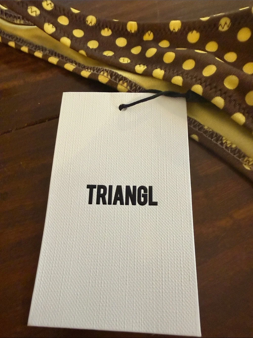 triangl swimwear Brown with Yellow Polka Dot Bikini Bottom